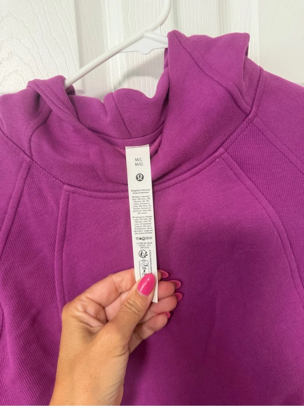 lululemon athletica Women's Hooded Crew Sweatshirt in Magenta
